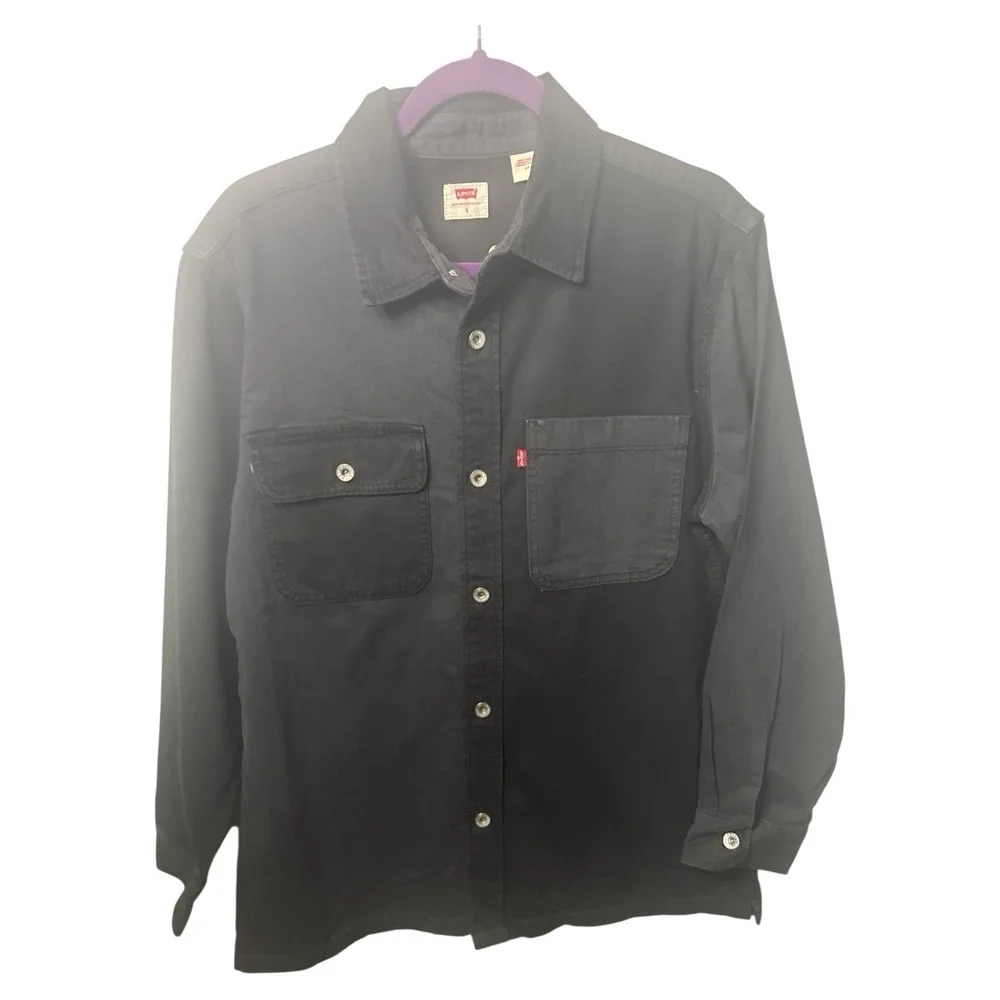 Levi's Utility Shacket Men's Size Small A86440001 MSRP $70 Black Long Sleeve NWT